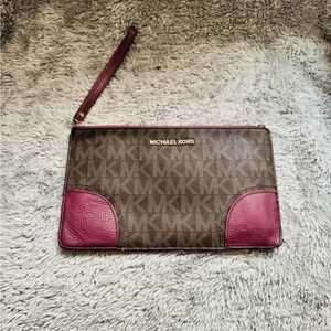 Michael Kors Brown and Purple Wristlet